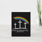Funny Rainbow Christ Cross - Christian Quote God's カード (正面)