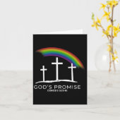 Funny Rainbow Christ Cross - Christian Quote God's カード (黄色い花)