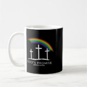 Funny Rainbow Christ Cross - Christian Quote God's コーヒーマグカップ (左)