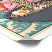 Funny Ramen Axolotl Noodle Lover Cute Creature ポスター (角)