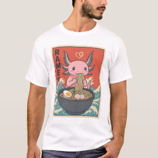 Funny Ramen Axolotl Noodle Lover Cute Creature Tシャツ