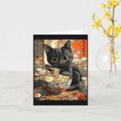 Funny Ramen Cat Noodle Lovers Anime Otaku  カード (黄色い花)