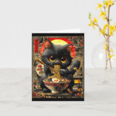 Funny Ramen Cat Noodle Lovers Anime Otaku  カード (黄色い花)
