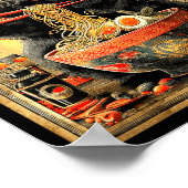 Funny Ramen Cat Noodle Lovers Anime Otaku  ポスター (角)