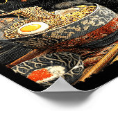 Funny Ramen Cat Noodle Lovers Anime Otaku  ポスター (角)