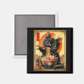 Funny Ramen Cat Noodle Lovers Anime Otaku マグネット (正面/裏面)