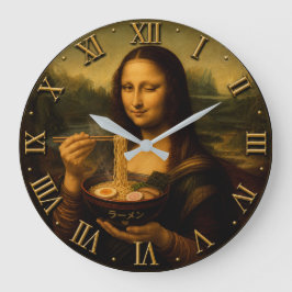Funny Ramen Mona Lisa ラージ壁時計