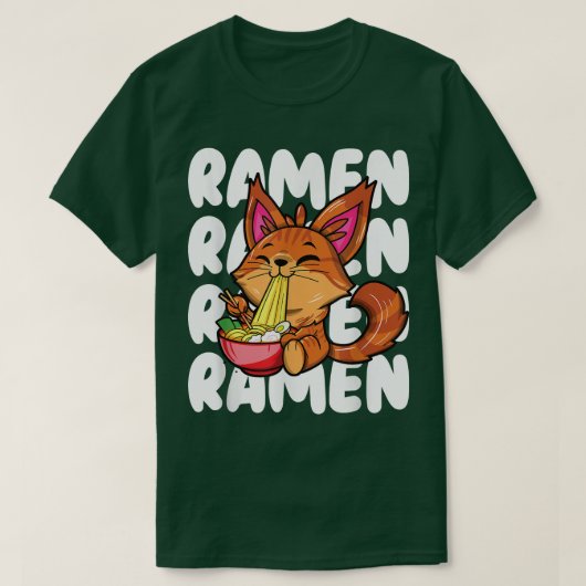 Funny ramen noodles main coon ramen cat kawaii tシャツ (デザイン正面)