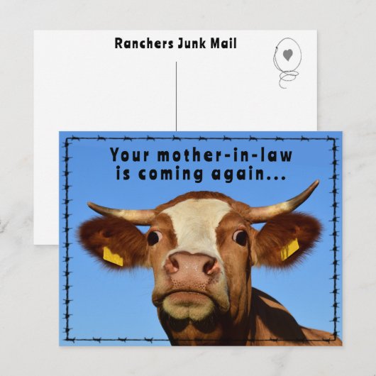 Funny Ranchers Junk Mail Country Western Tales  シーズンポストカード (正面/裏面)