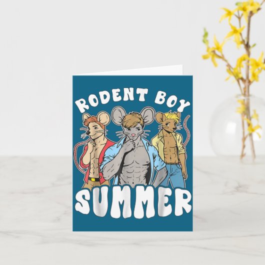 Funny Rat Lover Quote Rodent Boy Summer Cool Vacat カード (黄色い花)