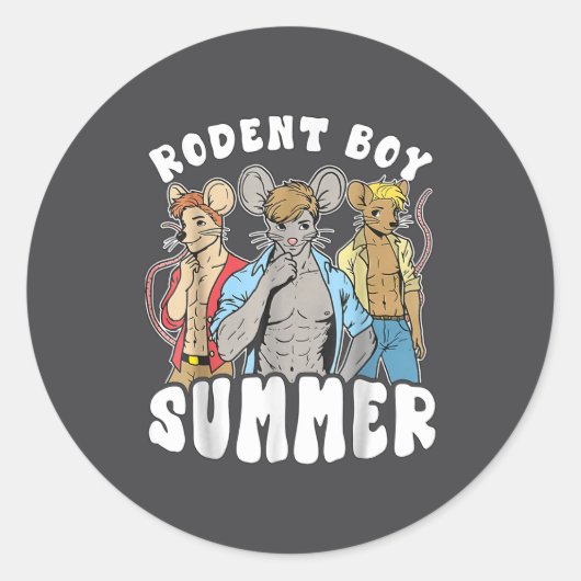 Funny Rat Lover Quote Rodent Boy Summer Cool Vacat ラウンドシール (正面)