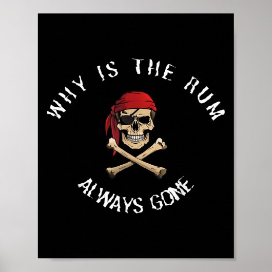 Funny Rate Quote - Why Is The Rum Always Gone_ , S ポスター (正面)