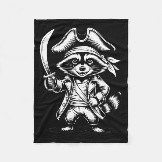 Funny Rate Raccoon  フリースブランケット (正面)
