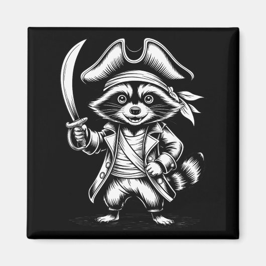 Funny Rate Raccoon  マグネット (正面)