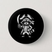 Funny Rate Raccoon  缶バッジ (正面)