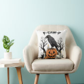 Funny Raven, F-Caw-F, Skull Raven, Gothic Crow クッション (椅子)