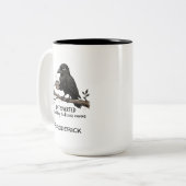 Funny Raven Lover Gift Introvert Grumpy Bird Art ツートーンマグカップ (正面左)