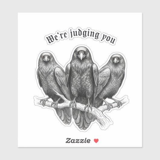 Funny Raven – We're Judging You Vinyl シール (シート)