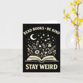 Funny read books be kind stay weird inspirational カード (黄色い花)