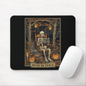 Funny Read In Peace Skeleton Halloween Read Nned B マウスパッド (マウス)