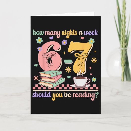 Funny Reading 67 Teacher Six Seven Reading 6 7 Boo カード (正面)