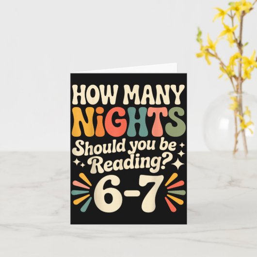 Funny Reading 6 7 Six Seven Meme Englieacher Book  カード (黄色い花)