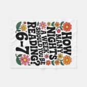 Funny Reading 6 7 Six Seven Meme Englieacher Book  フリースブランケット (正面(横))