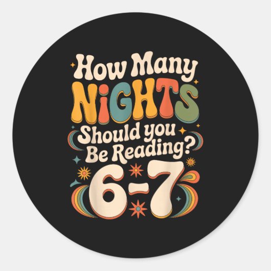 Funny Reading 6 7 Six Seven Meme Englieacher Book  ラウンドシール (正面)
