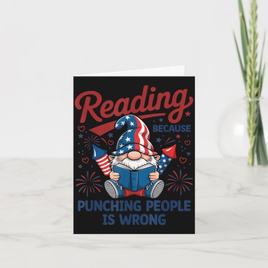 Funny reading because punching gnome 4th july  カード (正面)