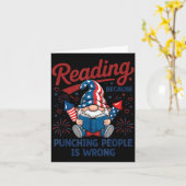 Funny reading because punching gnome 4th july  カード (黄色い花)