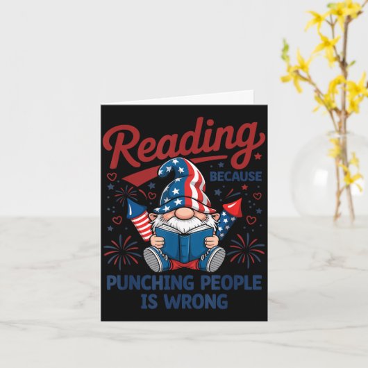 Funny reading because punching gnome 4th july カード (黄色い花)
