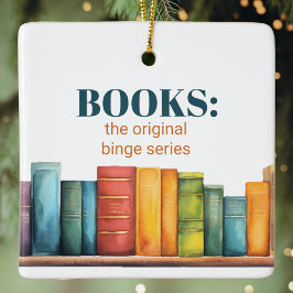 Funny Reading Book Lover セラミックオーナメント