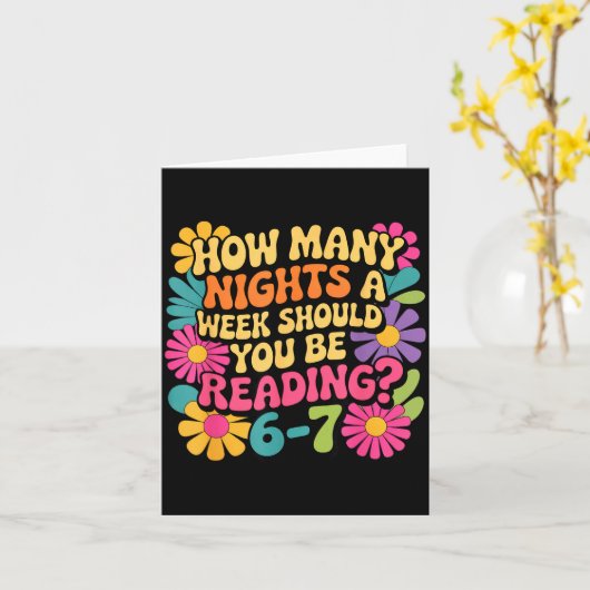 Funny Reading Book Teacher 67 Six Seven Meme  カード (黄色い花)