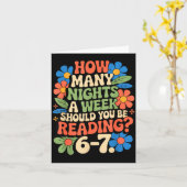 Funny Reading Book Teacher 67 Six Seven Meme  カード (黄色い花)