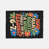 Funny Reading Book Teacher 67 Six Seven Meme フリースブランケット (正面(横))