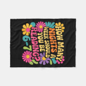 Funny Reading Book Teacher 67 Six Seven Meme  フリースブランケット (正面(横))