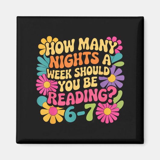 Funny Reading Book Teacher 67 Six Seven Meme  マグネット (正面)