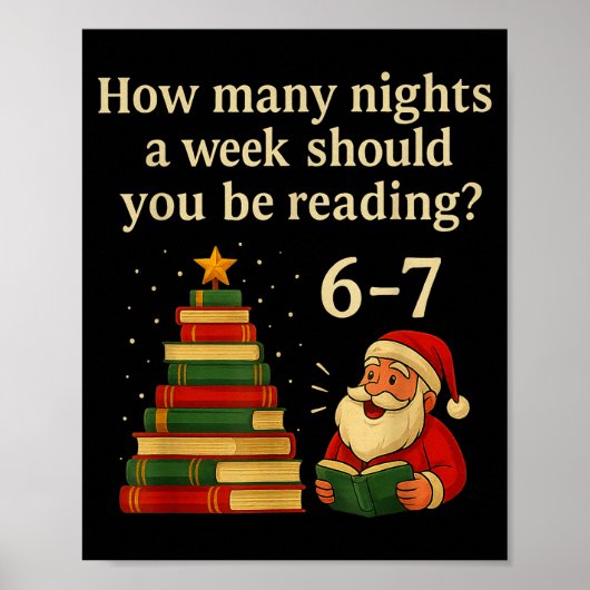 Funny Reading Christmas Tree Book– Reading 6 7 Mem ポスター (正面)