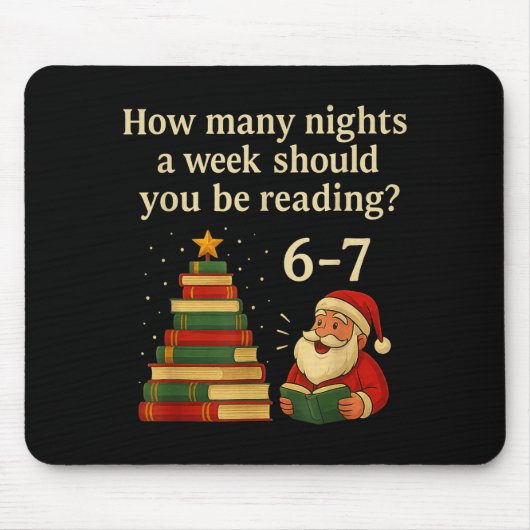 Funny Reading Christmas Tree Book– Reading 6 7 Mem マウスパッド (正面)
