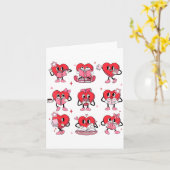 Funny Reading Heart Book Valentines Day Teacher Wo カード (黄色い花)