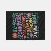 Funny Reading Six Seven Meme Book Lover 67 Teacher フリースブランケット (正面(横))