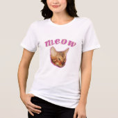 Funny Real Cat – "Meow" Meme Design – Hilarious Ca トライブレンドＴシャツ (正面)