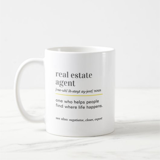 Funny Real Estate Agent Definition Gift コーヒーマグカップ (左)