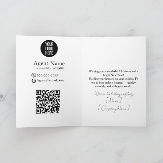 funny real estate agent Happy Christmas greetings カード (内部)