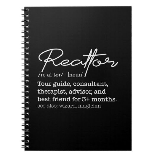 Funny Realtor Job Description Real Estate Humor ノートブック (正面)