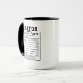 Funny Realtor Nutrition Facts Sales Appreciation マグカップ (正面左)