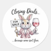Funny Realtor Sticker Closing Deals Gift for Real  ラウンドシール (正面)