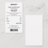 Funny, Receipt theme Bridal shower invitation エンクロージャーカード (正面/裏面)