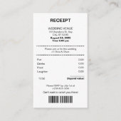 Funny, Receipt theme wedding invitation エンクロージャーカード (正面)