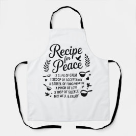 Funny Recipe Quote Kitchen Calm, Acceptance & Love エプロン